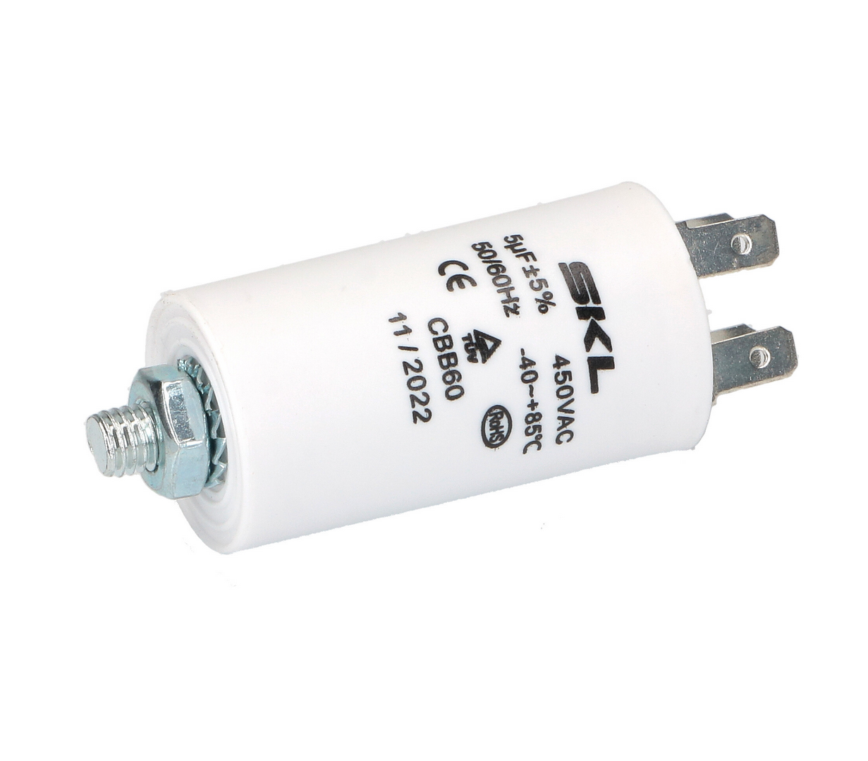 CAP005MS Universal capacitor 5 µF Size Ø30x57mm 450Vac Fast Spares
