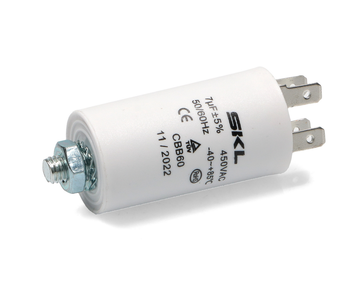 CAP007MS Universal capacitor 7µF Size Ø30x57mm 450Vac Fast Spares