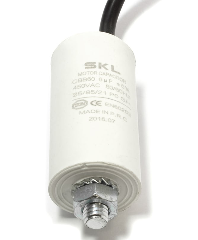 CAP006L Capacitor 6UF With Leads 450V Size Ø30x57mm Fast Spares