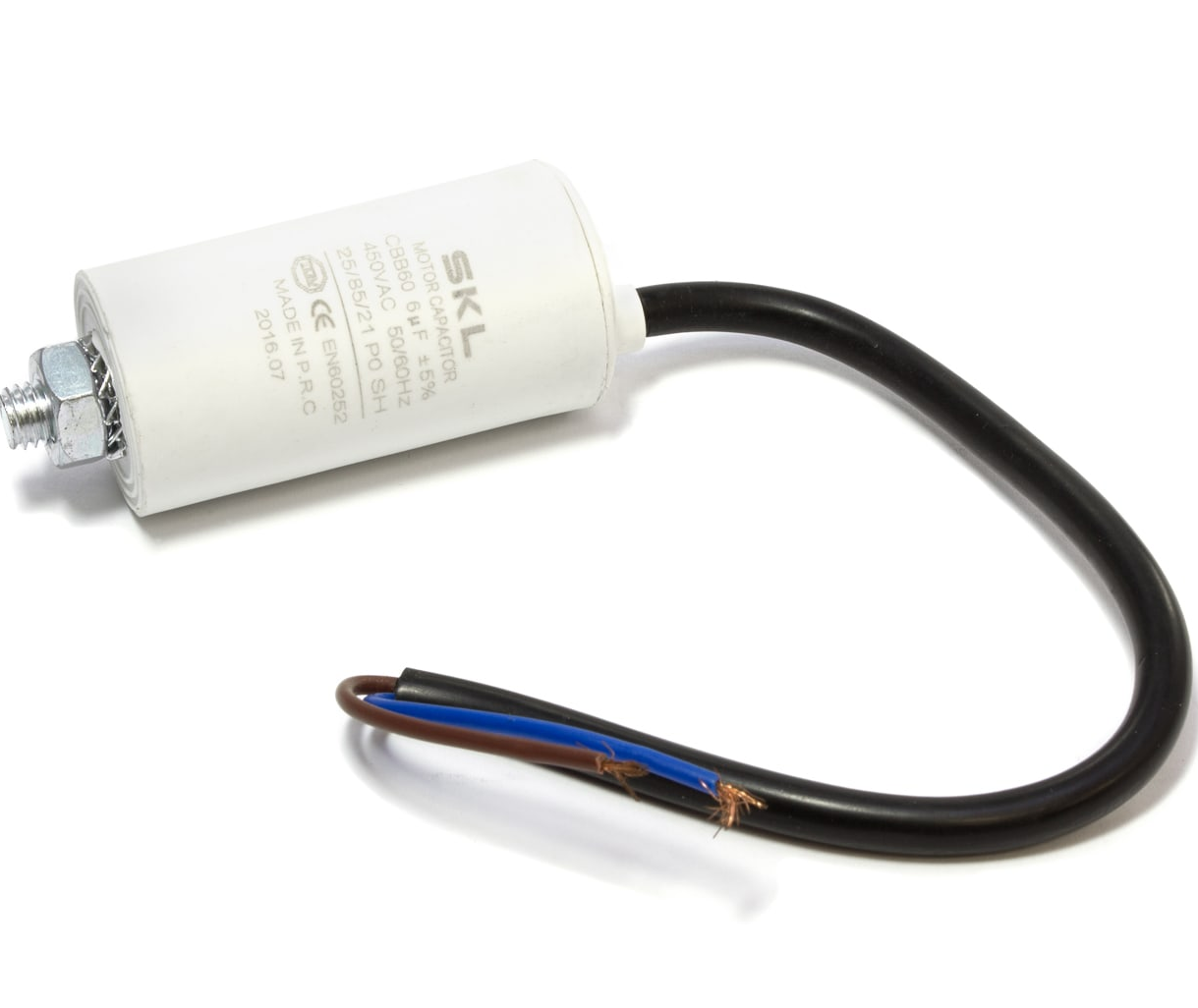 CAP006L Capacitor 6UF With Leads 450V Size Ø30x57mm Fast Spares