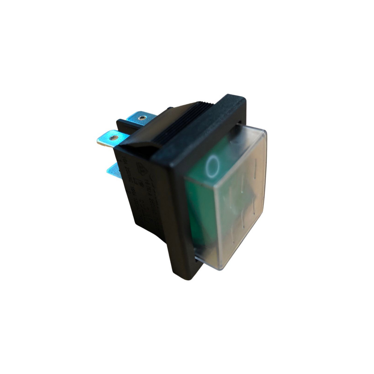 T065 DPST Green Illum Rocker Switch 16A@250V