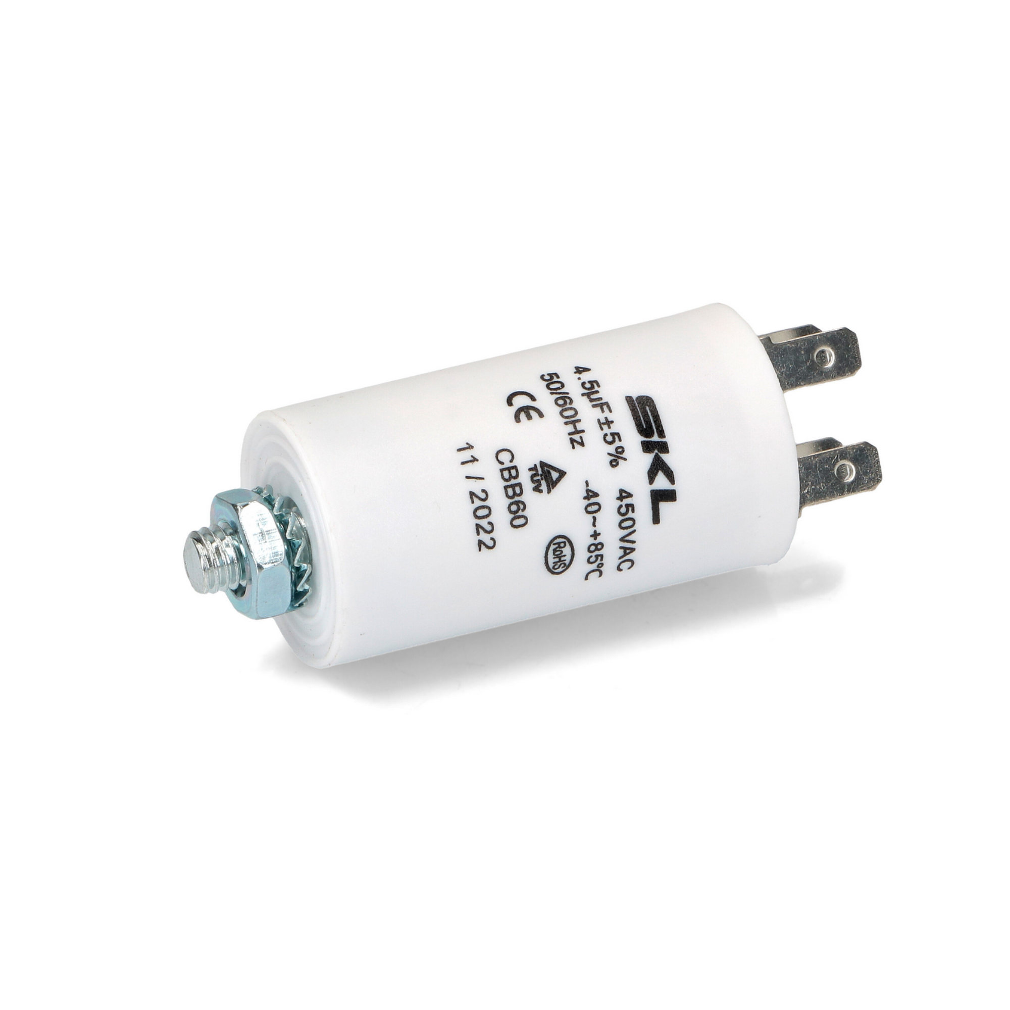 CAP0045MS Universal capacitor 4.5 µF Size Ø30x57mm 450Vac Fast Spares