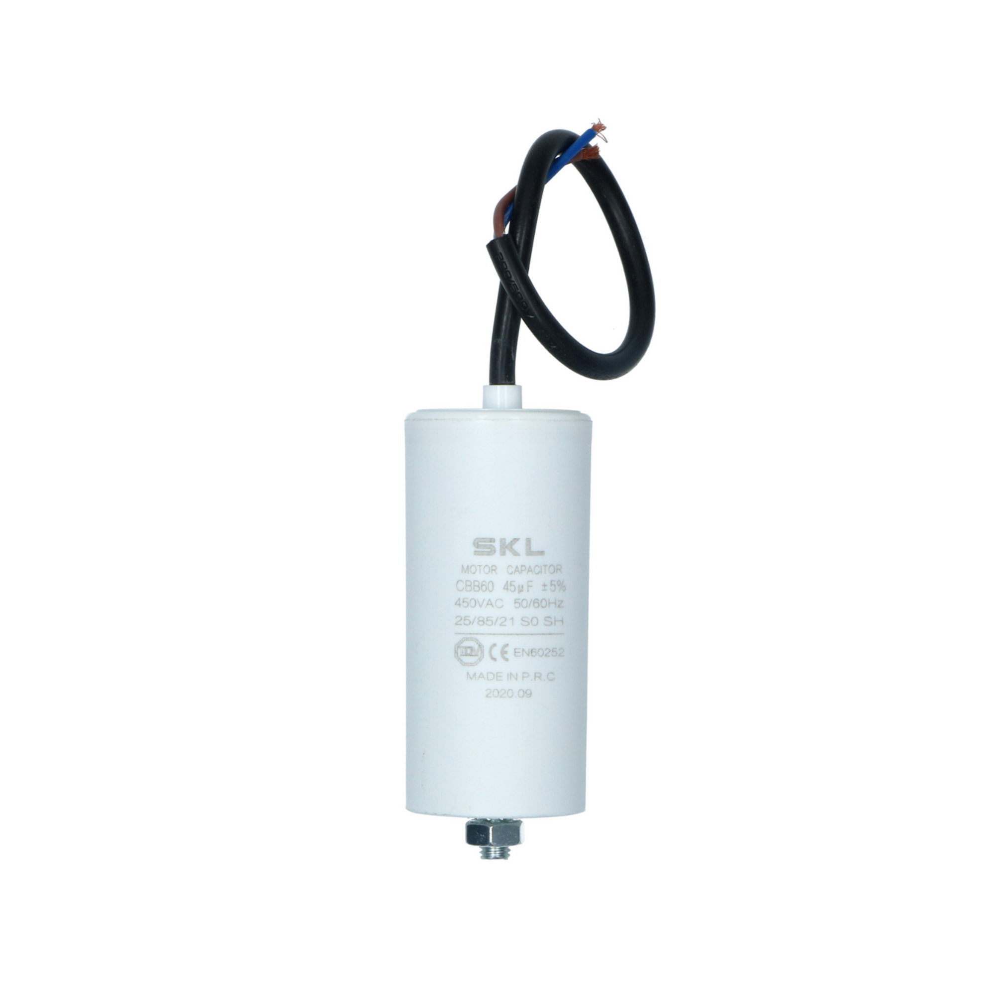 CAP045L 45UF DUCATI CAPACITOR with cable, 450V WB40 Size Ø45x95mm Fast Spares